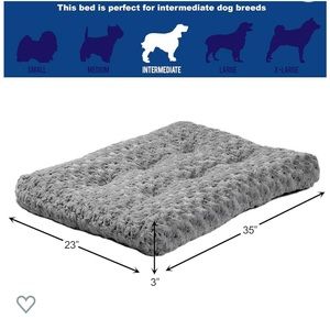 Gray 36" Deluxe Dog Beds Super Plush Dog Bed Ideal for Dog Crates